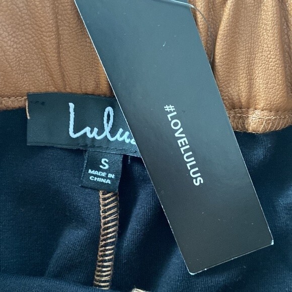 Lulus Camel Way To Cool Vegan Leather High-Waist Legging Zip Hem Stretch Pull-On - Picture 10 of 16